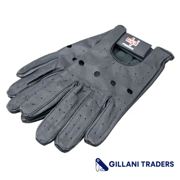 Perrini Black Genuine Leather Summer Driving Classic Gloves All Sizes S - XXL