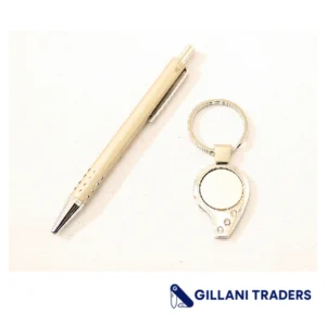 Shelter Silver Key Chain And Pen
