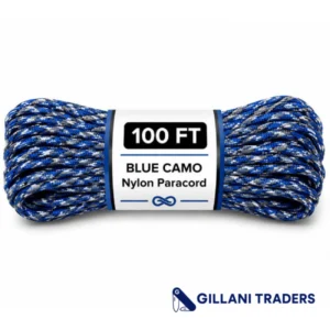 The Bone Edge - Blue Camo 100 ft Premium 550 Paracord