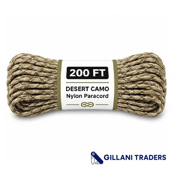 The Bone Edge - Desert Camo 200 ft Premium 550 Paracord