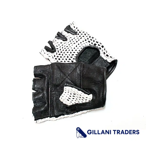 White Meshback Leather Gloves